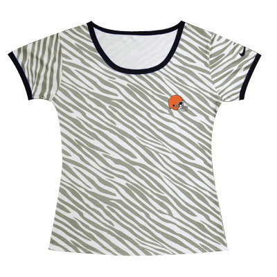 Nike Browns Chest Embroidered Logo Zebra Women T Shirt