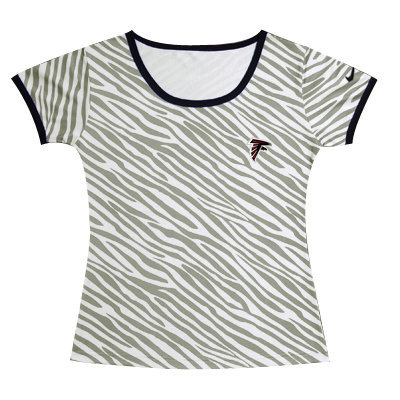 Nike Falcons Chest Embroidered Logo Zebra Women T Shirt