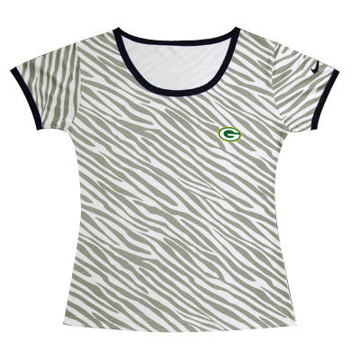 Nike Packers Chest Embroidered Logo Zebra Women T Shirt