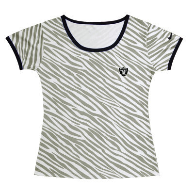 Nike Raiders Chest Embroidered Logo Zebra Women T Shirt