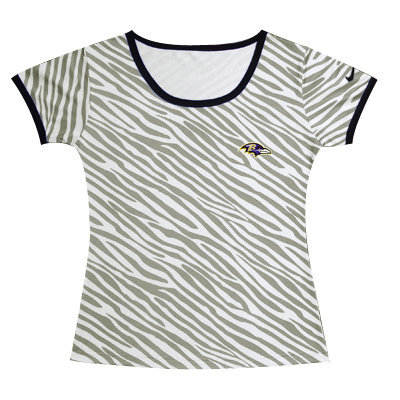 Nike Ravens Chest Embroidered Logo Zebra Women T Shirt