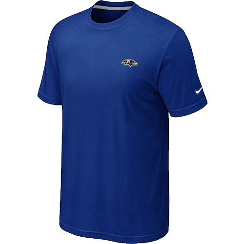 Nike Baltimore Ravens Chest Embroidered Logo T Shirt Blue - Click Image to Close