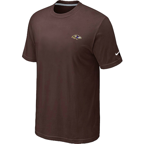 Nike Baltimore Ravens Chest Embroidered Logo T Shirt Brown