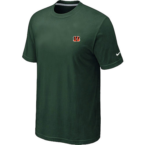 Nike Cincinnati Bengals Chest Embroidered Logo T Shirt D.Green