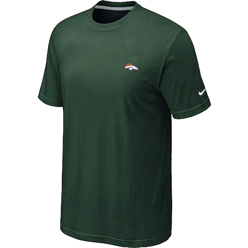 Nike Denver Broncos Chest Embroidered Logo T Shirt D.Green
