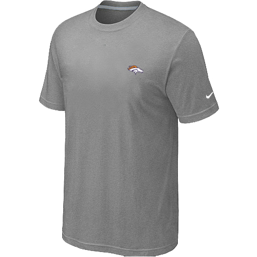 Nike Denver Broncos Chest Embroidered Logo T Shirt Grey