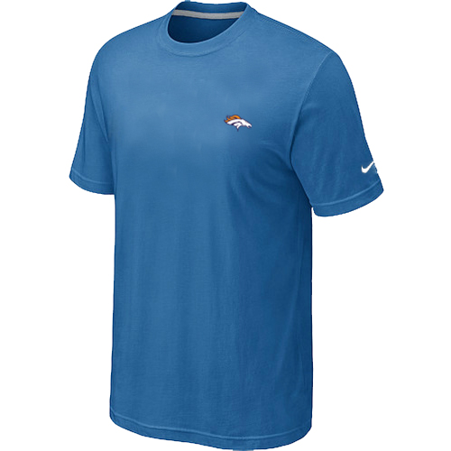 Nike Denver Broncos Chest Embroidered Logo T Shirt Light Blue