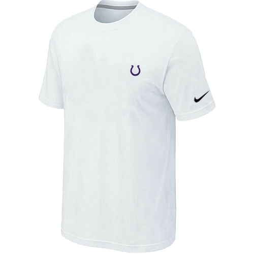 Nike Indianapolis Colts Chest Embroidered Logo T Shirt White - Click Image to Close