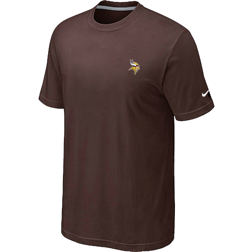 Nike Minnesota Vikings Chest Embroidered Logo T Shirt Brown