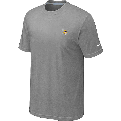 Nike Minnesota Vikings Chest Embroidered Logo T Shirt Grey
