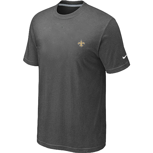 Nike New Orleans Saints Chest Embroidered Logo T Shirt D.Grey