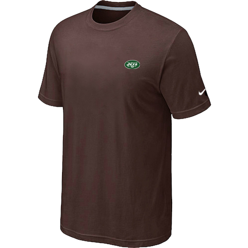 Nike New York Jets Chest Embroidered Logo T Shirt Brown