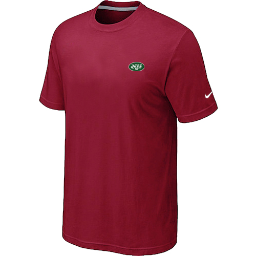 Nike New York Jets Chest Embroidered Logo T Shirt Red - Click Image to Close