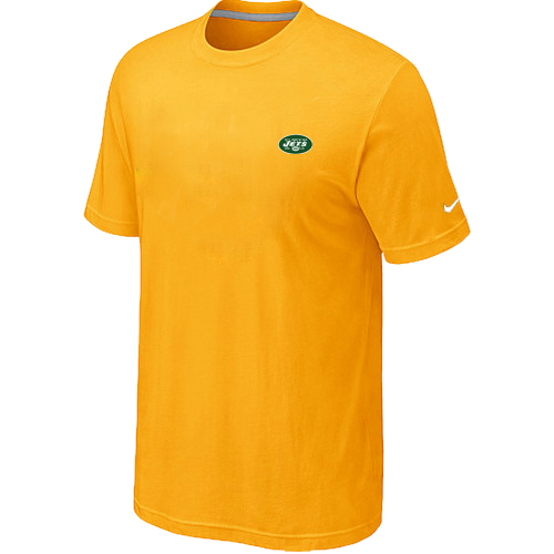 Nike New York Jets Chest Embroidered Logo T Shirt Yellow
