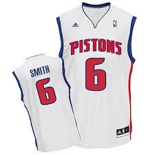 Pistons 6 Smith White New Revolution 30 Jerseys
