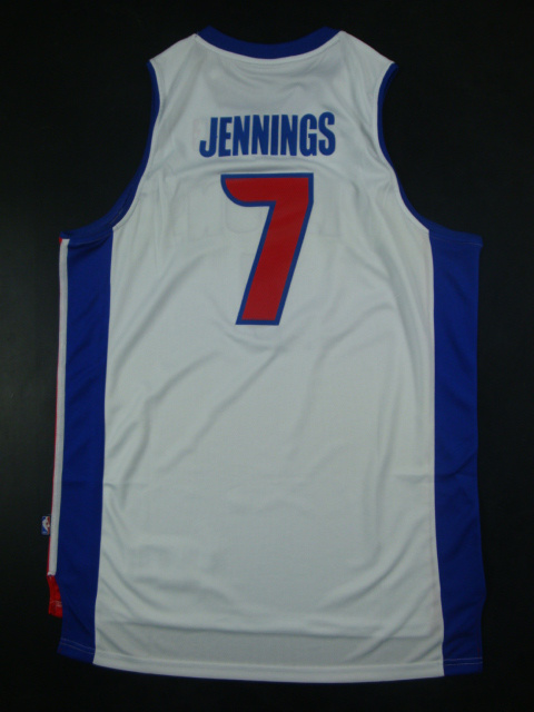 Pistons 7 Jennings White New Revolution 30 Jerseys