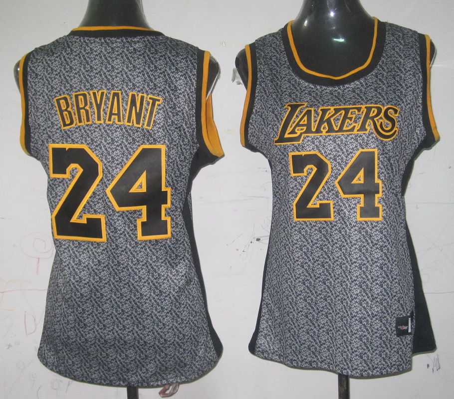 Lakers 24 Bryant Grey Static Women Jersey - Click Image to Close