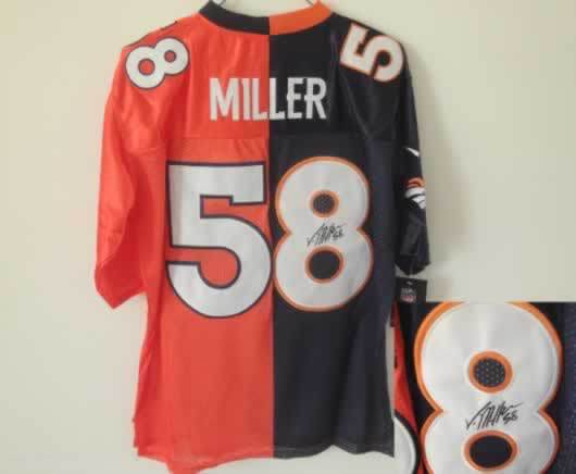 Nike Broncos 58 Miller Blue And Orange Split Signature Elite Jerseys