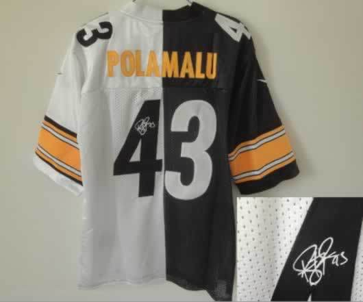 Nike Steelers 43 Polamalu Split Signature Elite Jerseys
