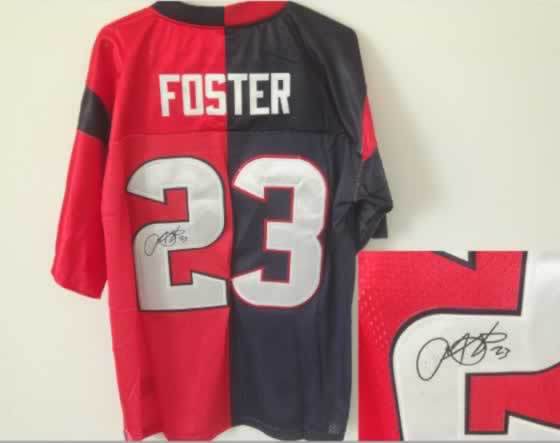 Nike Texans 23 Foster Blue And Red Split Signature Elite Jerseys - Click Image to Close
