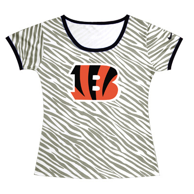 Nike Bengals Sideline Legend Zebra Women T Shirt - Click Image to Close