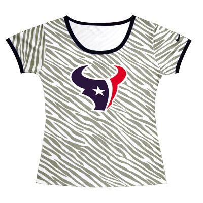 Nike Texans Sideline Legend Zebra Women T Shirt - Click Image to Close