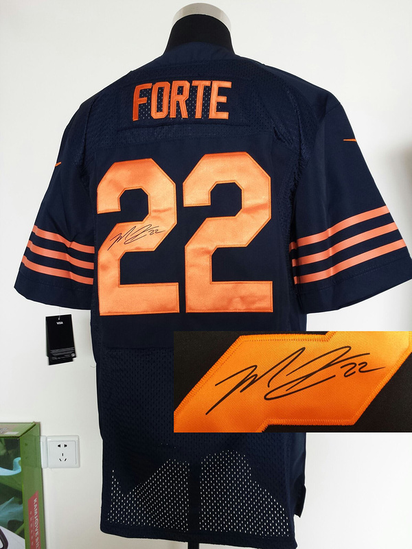 Nike Bears 22 Forte Orange Number Blue Signature Edition Elite Jerseys