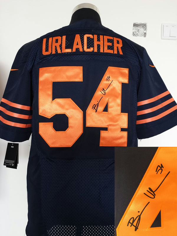 Nike Bears 54 Urlacher Orange Number Blue Signature Edition Elite Jerseys
