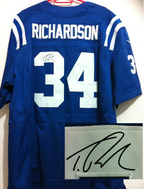 Nike Colts 34 Richardson Blue Signature Edition EliteJerseys