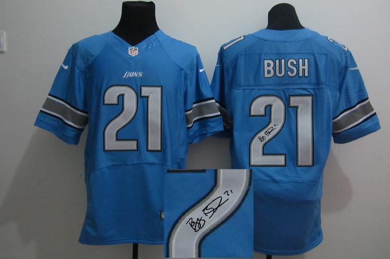 Nike Lions 21 Bush Blue Signature Edition Elite Jerseys