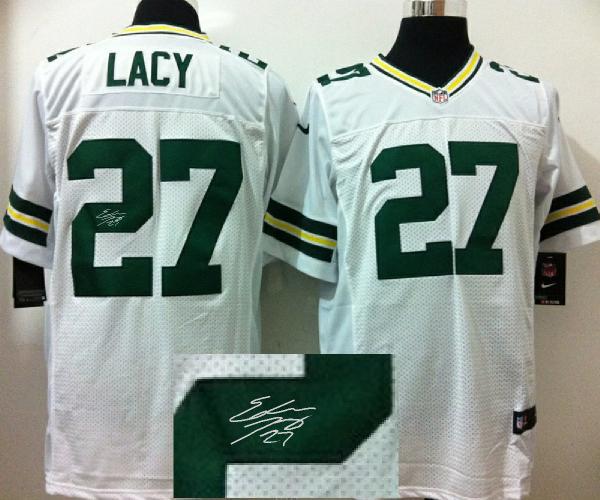 Nike Packers 27 Lacy White Signature Edition Elite Jerseys