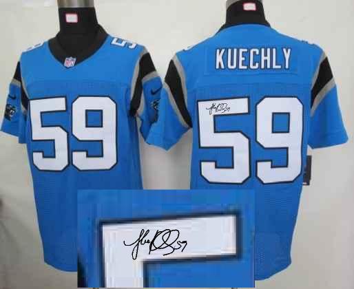 Nike Panthers 59 Kuechly Blue Signature Edition Elite Jerseys