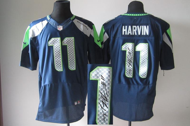 Nike Seahawks 11 Harvin Blue Signature Edition Elite Jerseys