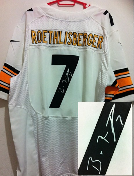 Nike Steelers 7 Roethlisberger White Signature Edition Elite Jerseys - Click Image to Close