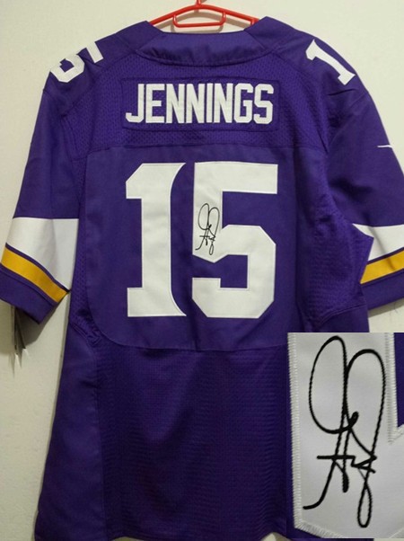 Nike Vikings 15 Jennings Purple Signature Edition Elite Jerseys