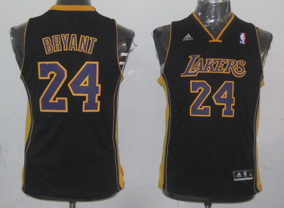 Lakers 24 Bryant Black Youth Jersey