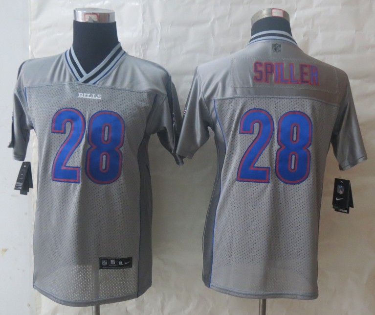 Nike Bills 28 Spiller Grey Vapor Kids Jerseys - Click Image to Close
