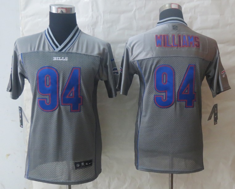 Nike Bills 94 Williams Grey Vapor Kids Jerseys - Click Image to Close