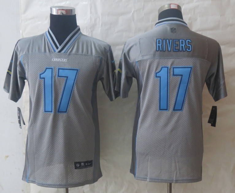 Nike Chargers 17 Rivers Grey Vapor Kids Jerseys