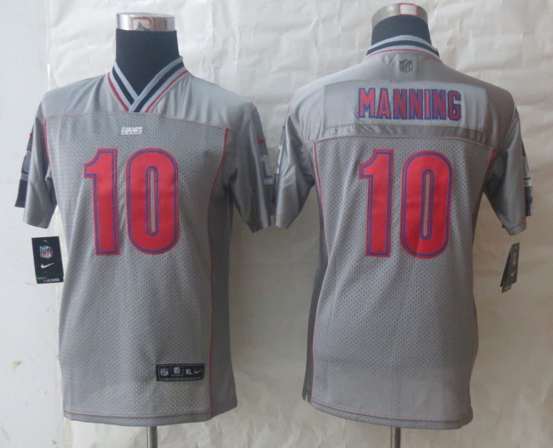 Nike Giants 10 Manning Grey Vapor Kids Jerseys - Click Image to Close