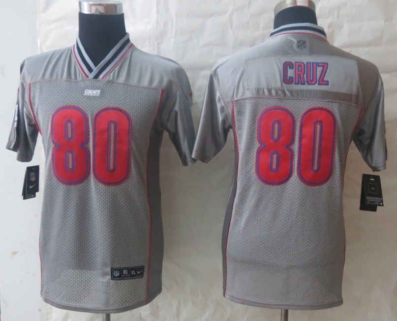 Nike Giants 80 Cruz Grey Vapor Kids Jerseys - Click Image to Close