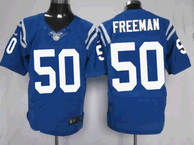 Nike Colts 50 Freeman Blue Elite Jerseys