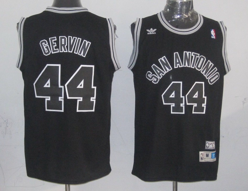 Spurs 44 Gervin Black Hardwood Classics Jerseys