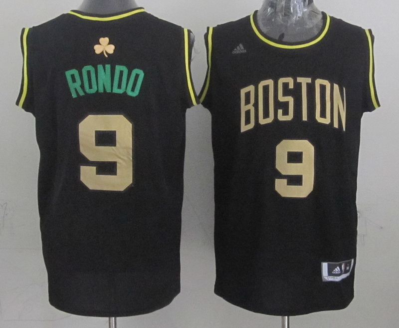 Celtics 9 Rondo Black New Revolution 30 Jerseys - Click Image to Close