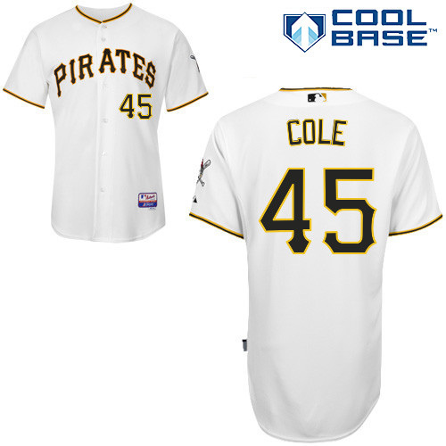 Pirates 45 Cole White Cool Base Jerseys