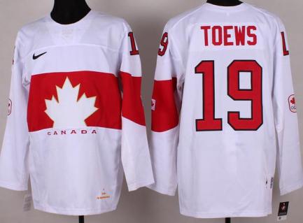 2014 Olympics Canada Team 19 Toews White Jerseys