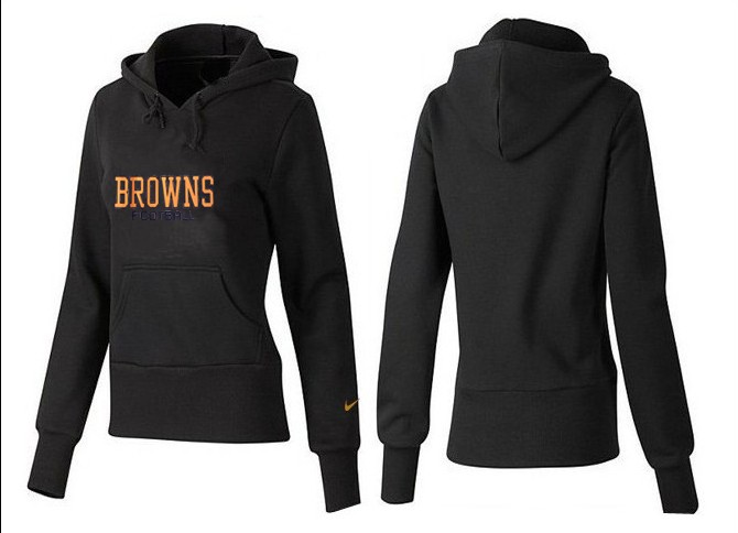 Nike Browns Team Logo Black Women Pullover Hoodies 01