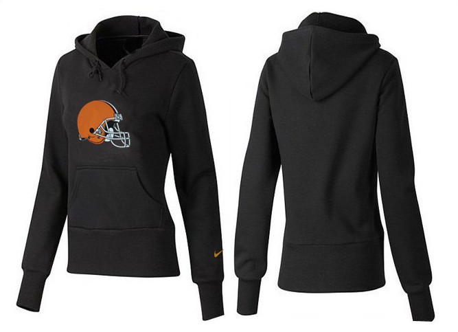Nike Browns Team Logo Black Women Pullover Hoodies 04
