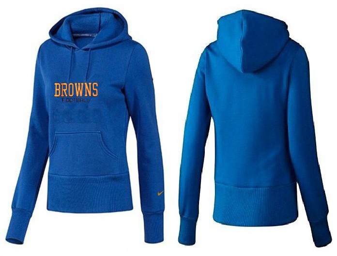 Nike Browns Team Logo Blue Women Pullover Hoodies 01