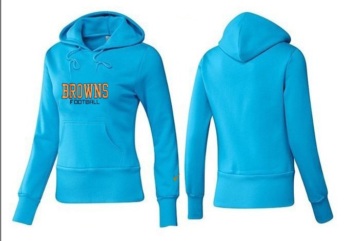 Nike Browns Team Logo L.Blue Women Pullover Hoodies 04